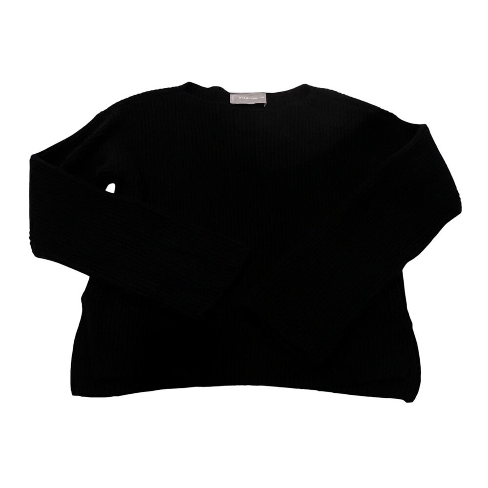 Everlane Cashmere Rib Knit Cropped Sweater, Black, XXS